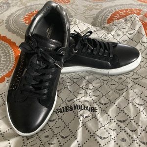 Zadig & Voltaire Black and Silver Sneakers Classic Design